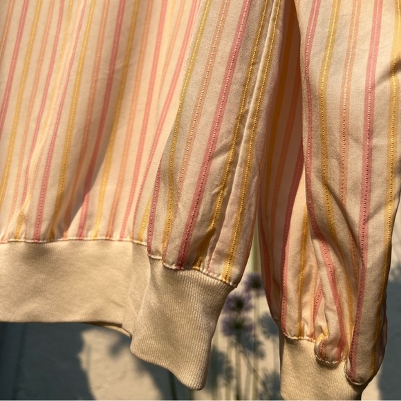 Vtg Liz Claiborne Pink, Yellow, White Striped Long-Sleeve Pullover Top | Small - Picture 8 of 13